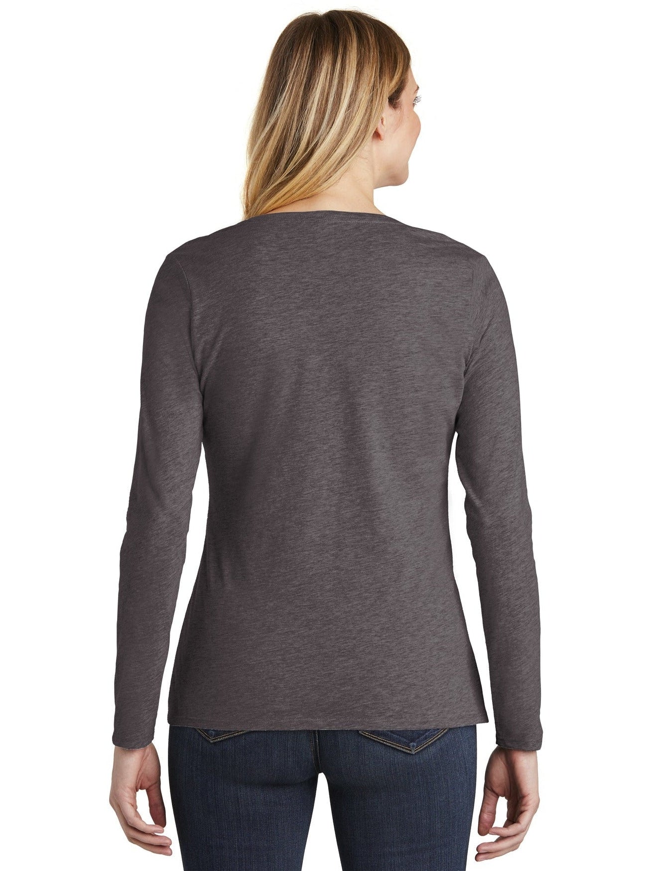 no-logo District Ladies Very Important Tee Long Sleeve V-Neck-Regular-District-Thread Logic