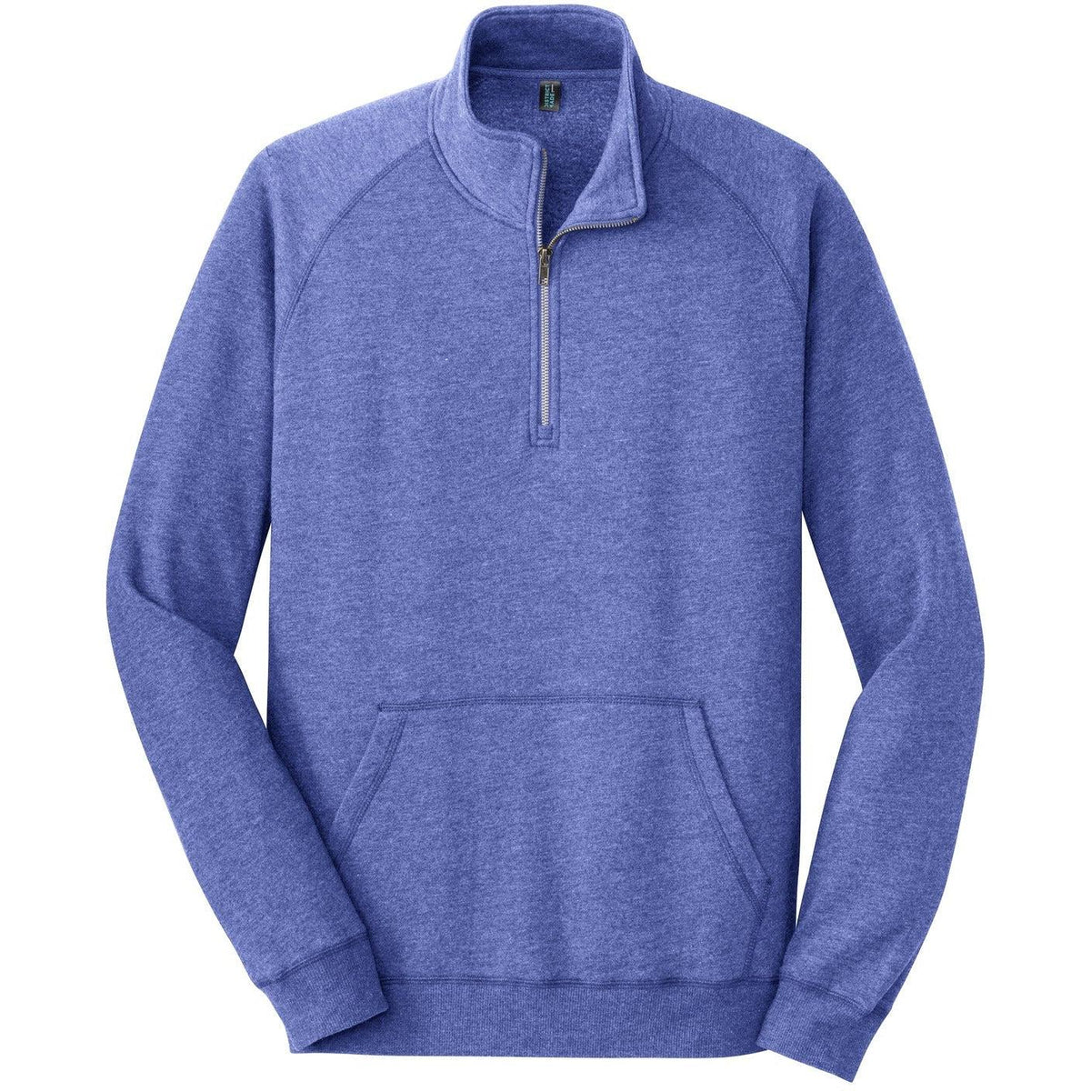 no-logo District Lightweight Fleece 1/4-Zip-Quarter Zips-District-Heathered Deep Royal-XS-Thread Logic