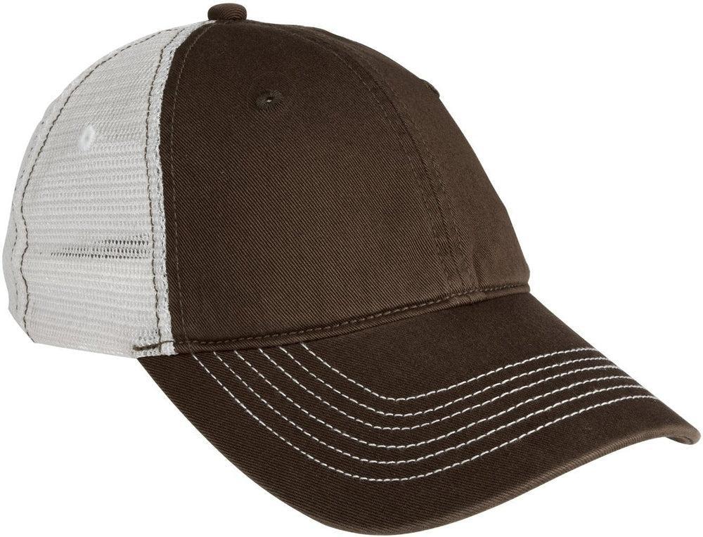 no-logo District Mesh Back Cap-Regular-District-Chocolate Brown/White-OSFA-Thread Logic