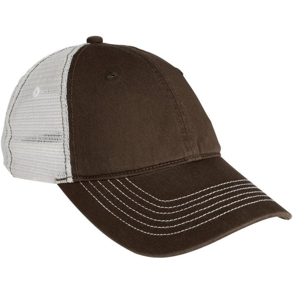 no-logo District Mesh Back Cap-Regular-District-Chocolate Brown/White-OSFA-Thread Logic