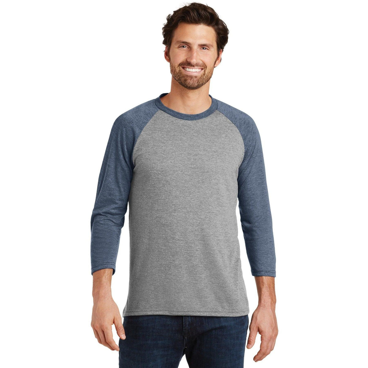 no-logo District Perfect Tri 3/4-Sleeve Raglan-Regular-District-Thread Logic
