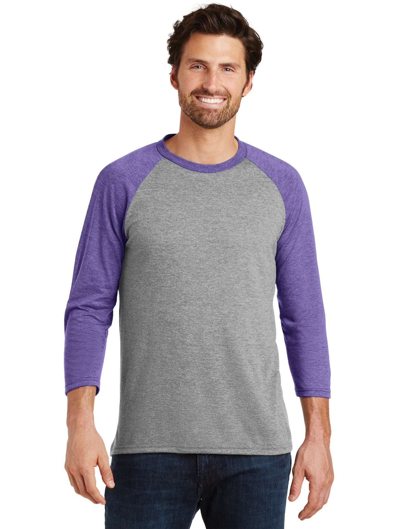 no-logo District Perfect Tri 3/4-Sleeve Raglan-Regular-District-Thread Logic