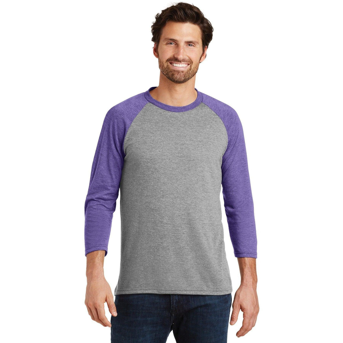 no-logo District Perfect Tri 3/4-Sleeve Raglan-Regular-District-Thread Logic