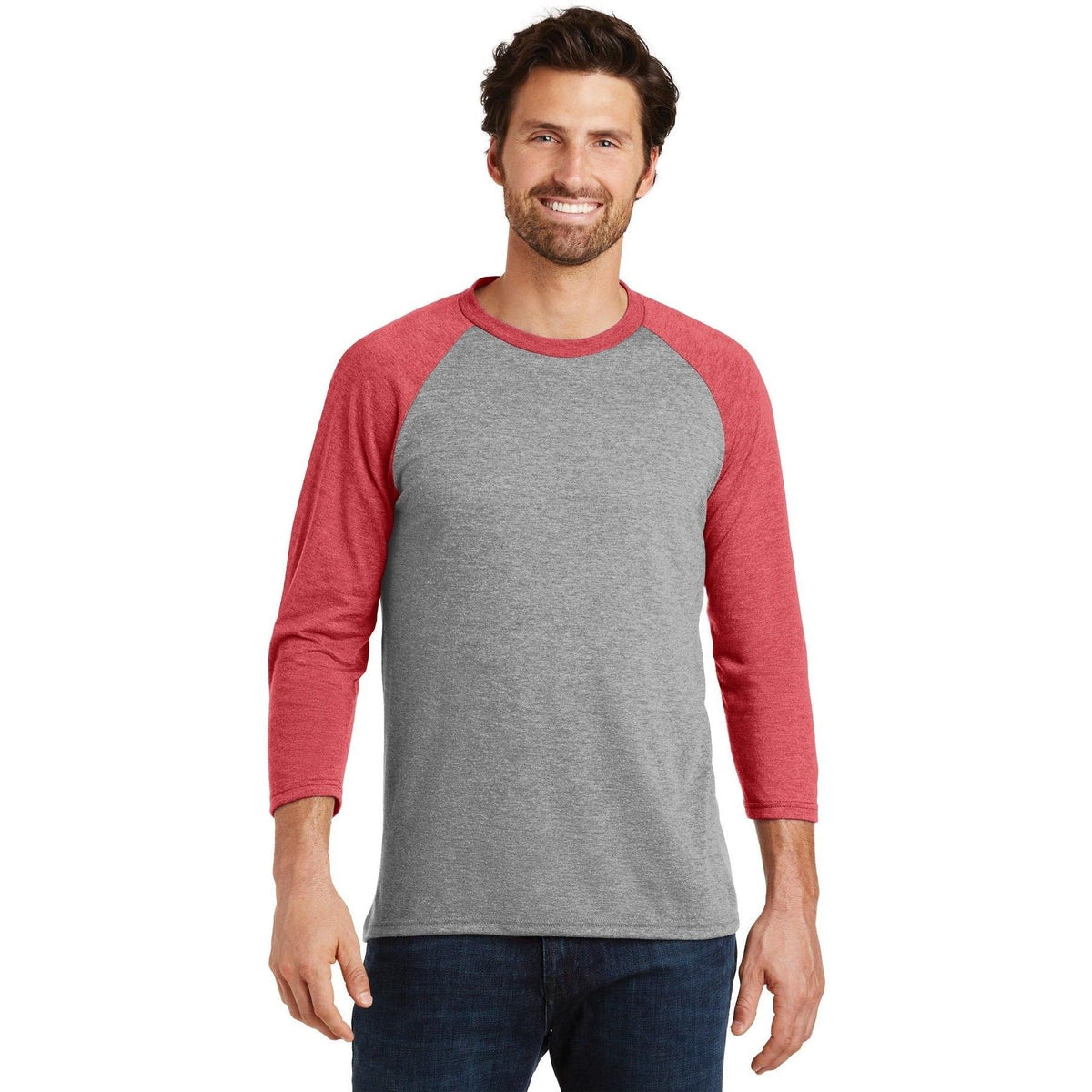 no-logo District Perfect Tri 3/4-Sleeve Raglan-Regular-District-Thread Logic