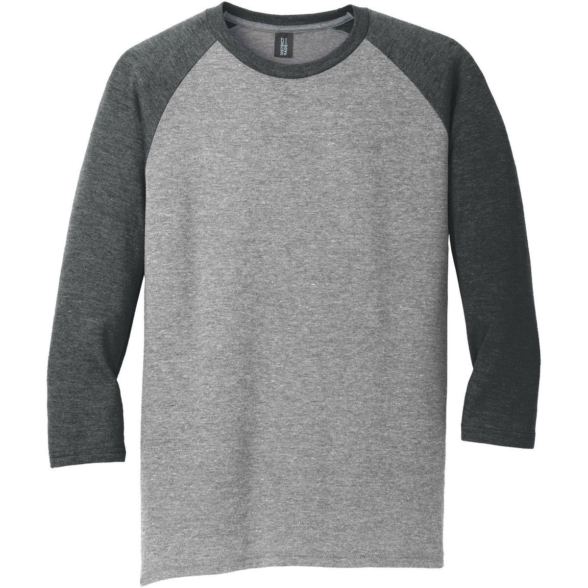 no-logo District Perfect Tri 3/4-Sleeve Raglan-Regular-District-Black Frost/Grey Frost-S-Thread Logic