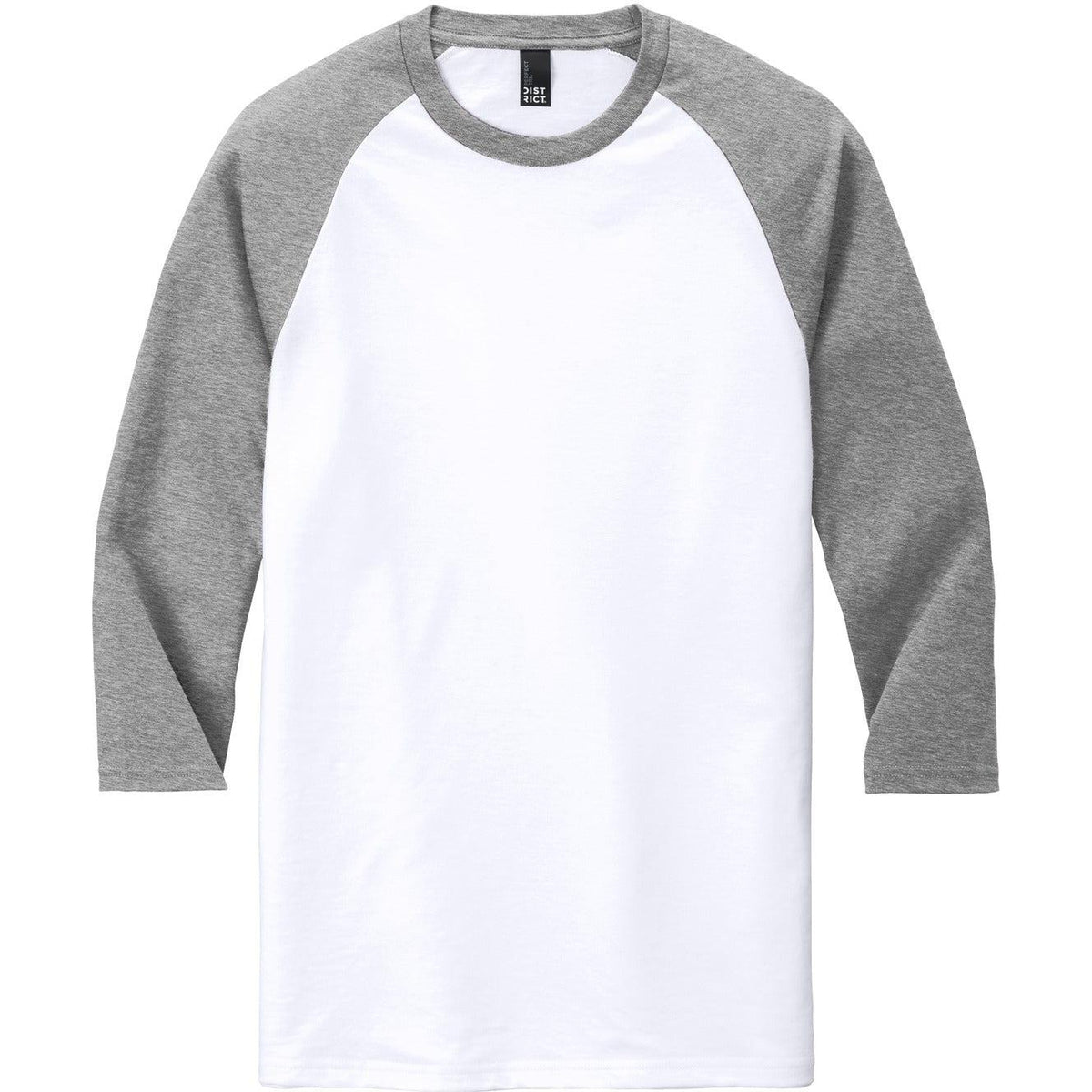 no-logo District Perfect Tri 3/4-Sleeve Raglan-Regular-District-Grey Frost/White-S-Thread Logic