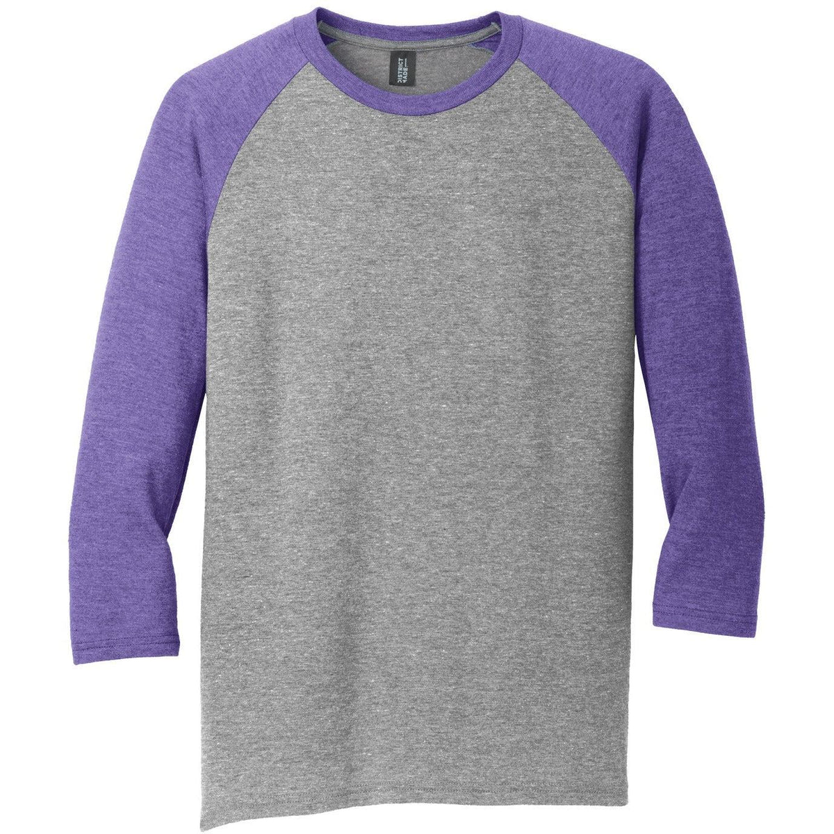 no-logo District Perfect Tri 3/4-Sleeve Raglan-Regular-District-Purple Frost/Grey Frost-S-Thread Logic