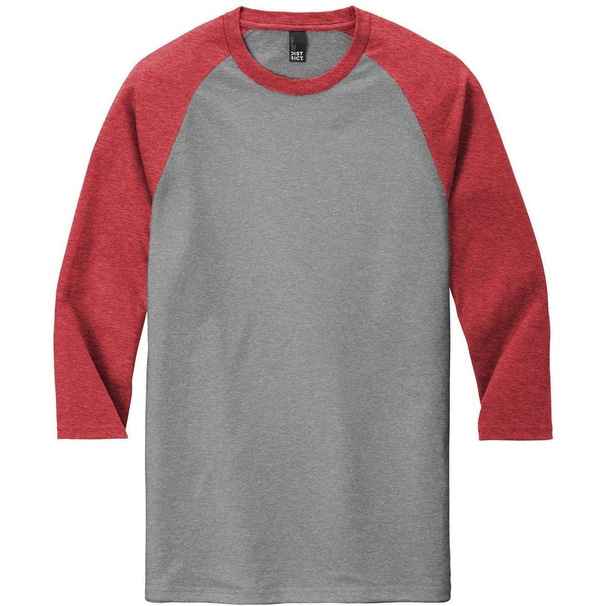 no-logo District Perfect Tri 3/4-Sleeve Raglan-Regular-District-Red Frost/Grey Frost-S-Thread Logic
