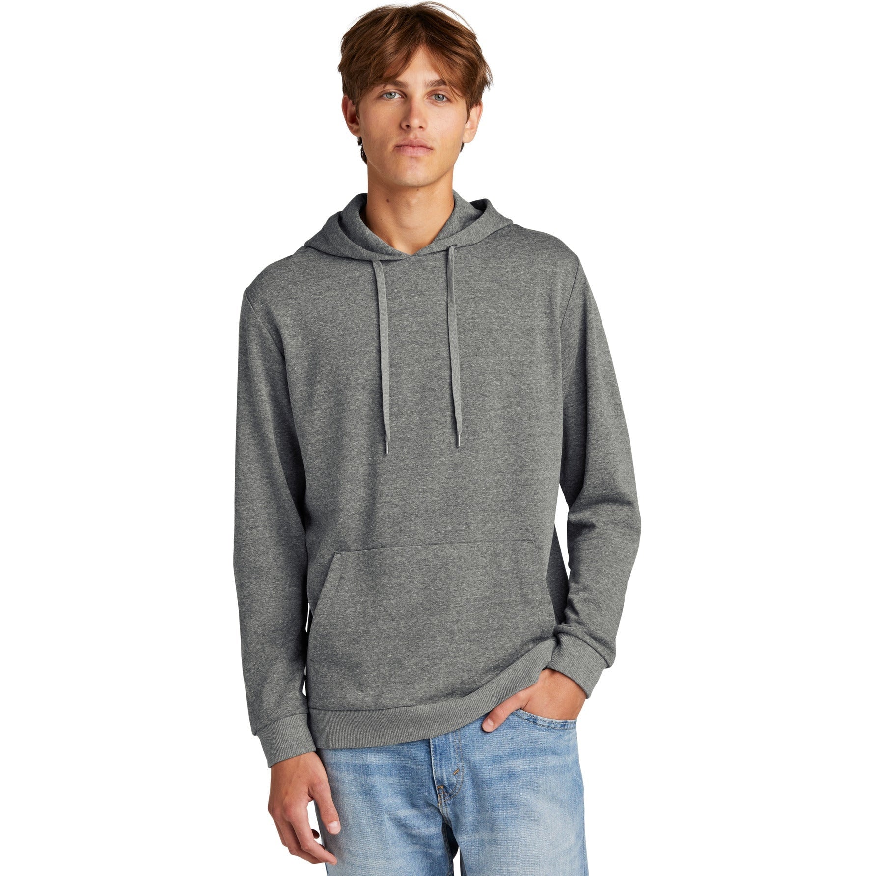 no-logo District Perfect Tri Fleece Pullover Hoodie-Apparel-District-Heathered Charcoal-2XL-Thread Logic