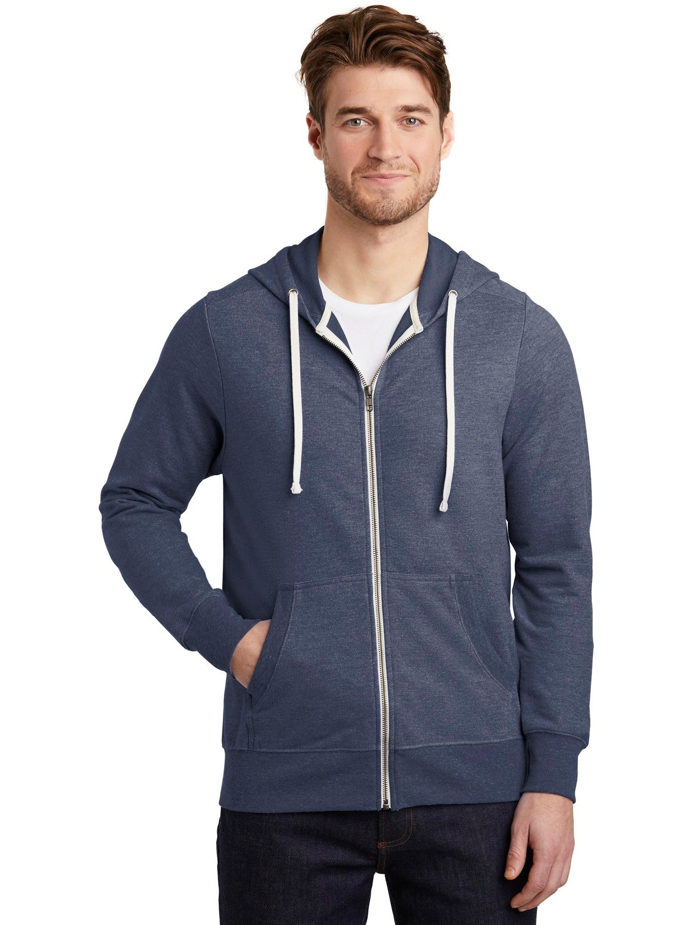 no-logo District Perfect Tri French Terry Full-Zip Hoodie-Regular-District-Thread Logic