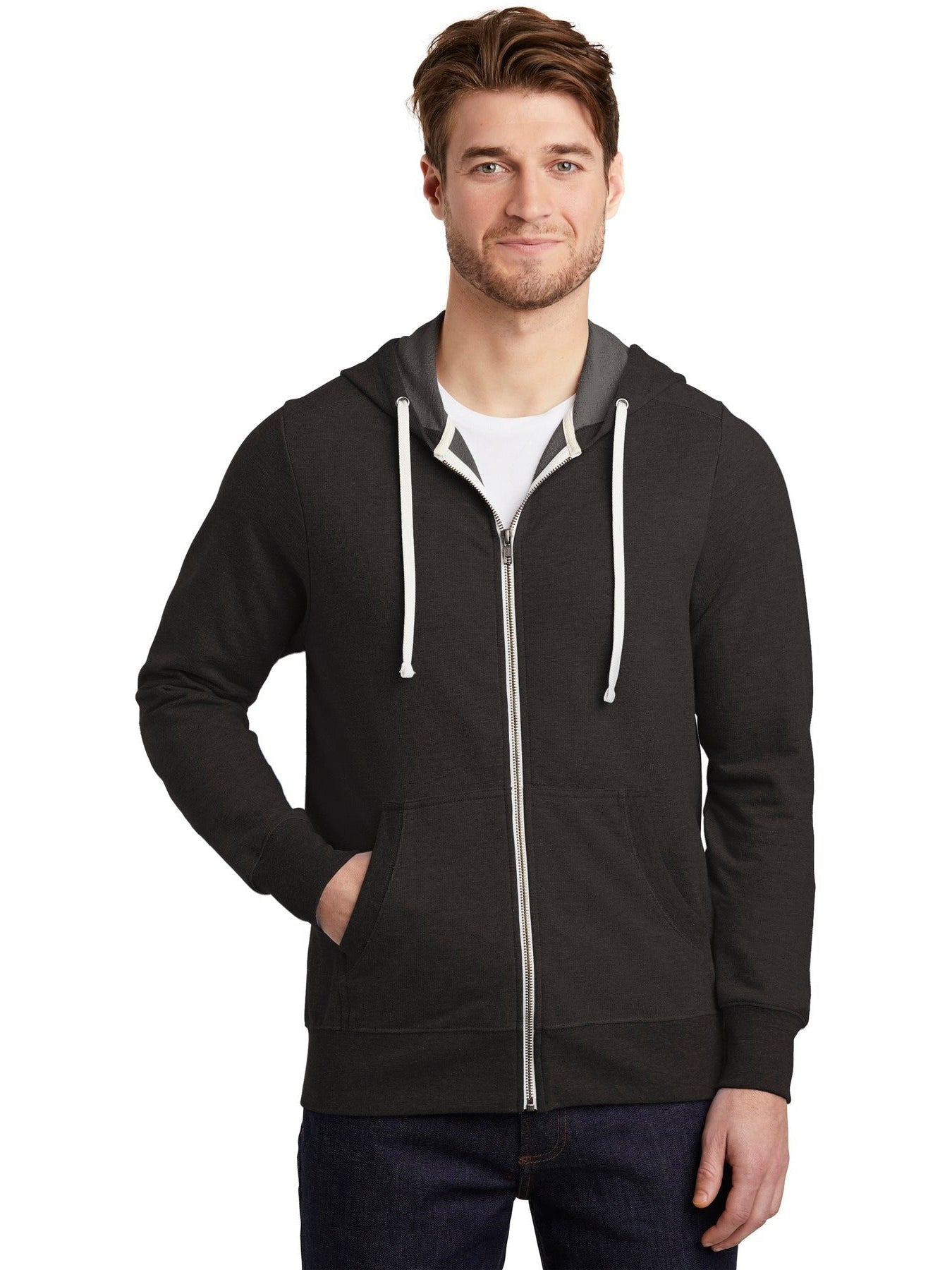 no-logo District Perfect Tri French Terry Full-Zip Hoodie-Regular-District-Thread Logic