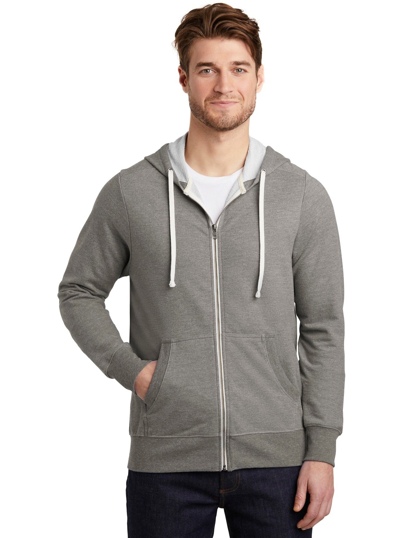 no-logo District Perfect Tri French Terry Full-Zip Hoodie-Regular-District-Thread Logic