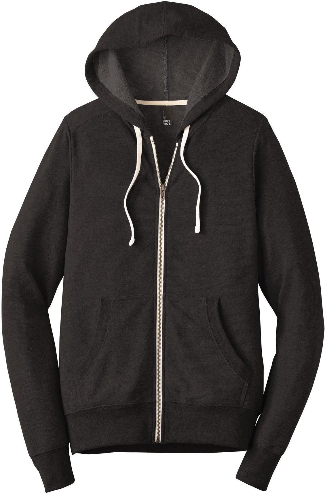 No-Logo CLOSEOUT - District Perfect Tri French Terry Full-Zip Hoodie-Full Zips-District-Black-XS-Thread Logic