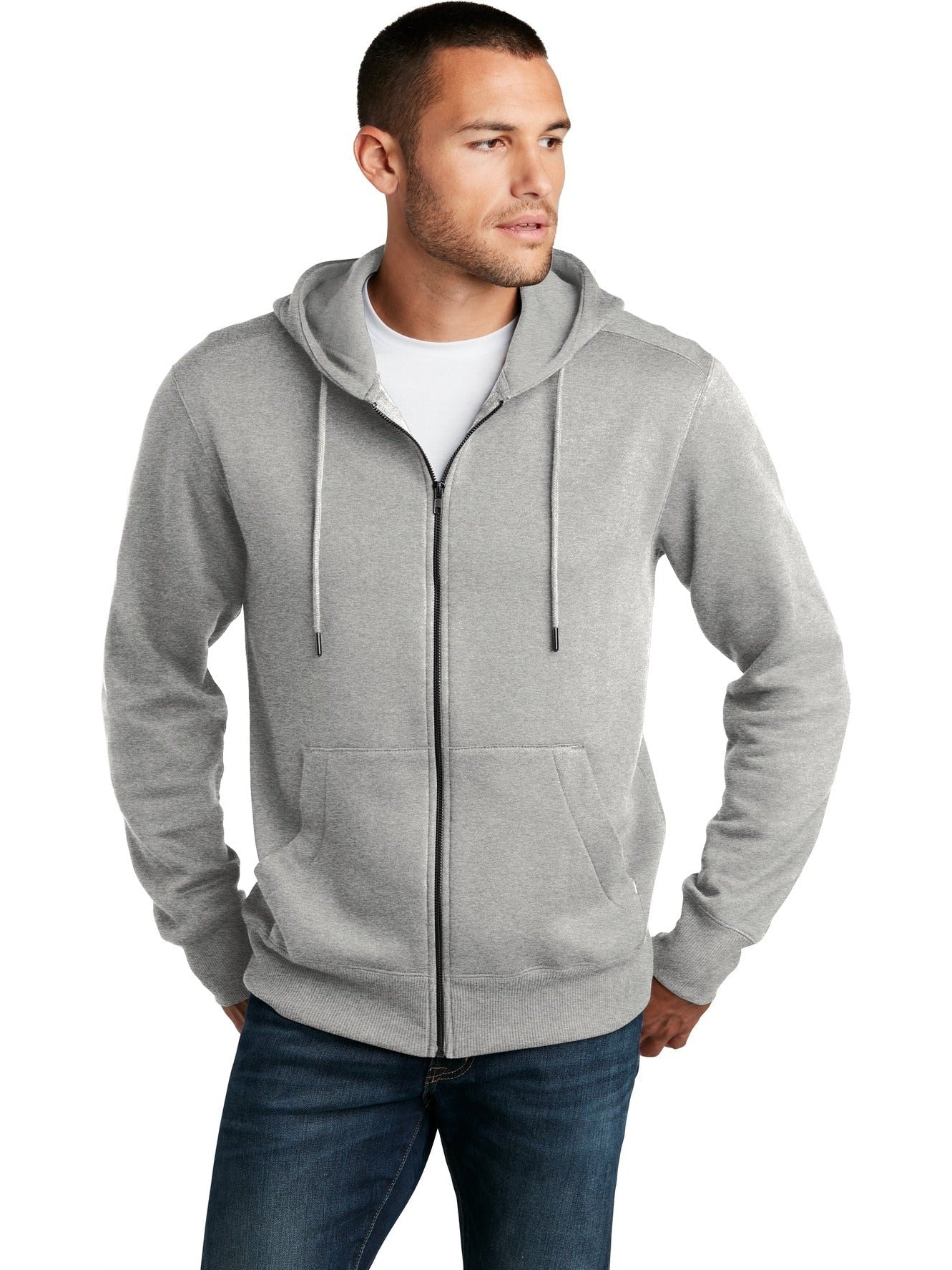 no-logo District Perfect Weight Fleece Full-Zip Hoodie-Regular-District-Thread Logic