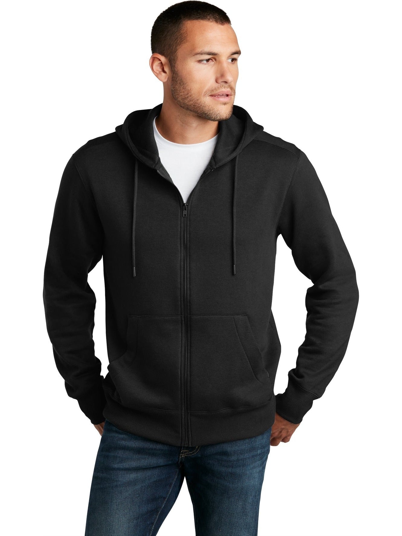 no-logo District Perfect Weight Fleece Full-Zip Hoodie-Regular-District-Thread Logic
