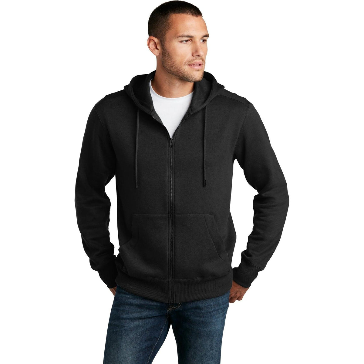 no-logo District Perfect Weight Fleece Full-Zip Hoodie-Regular-District-Thread Logic