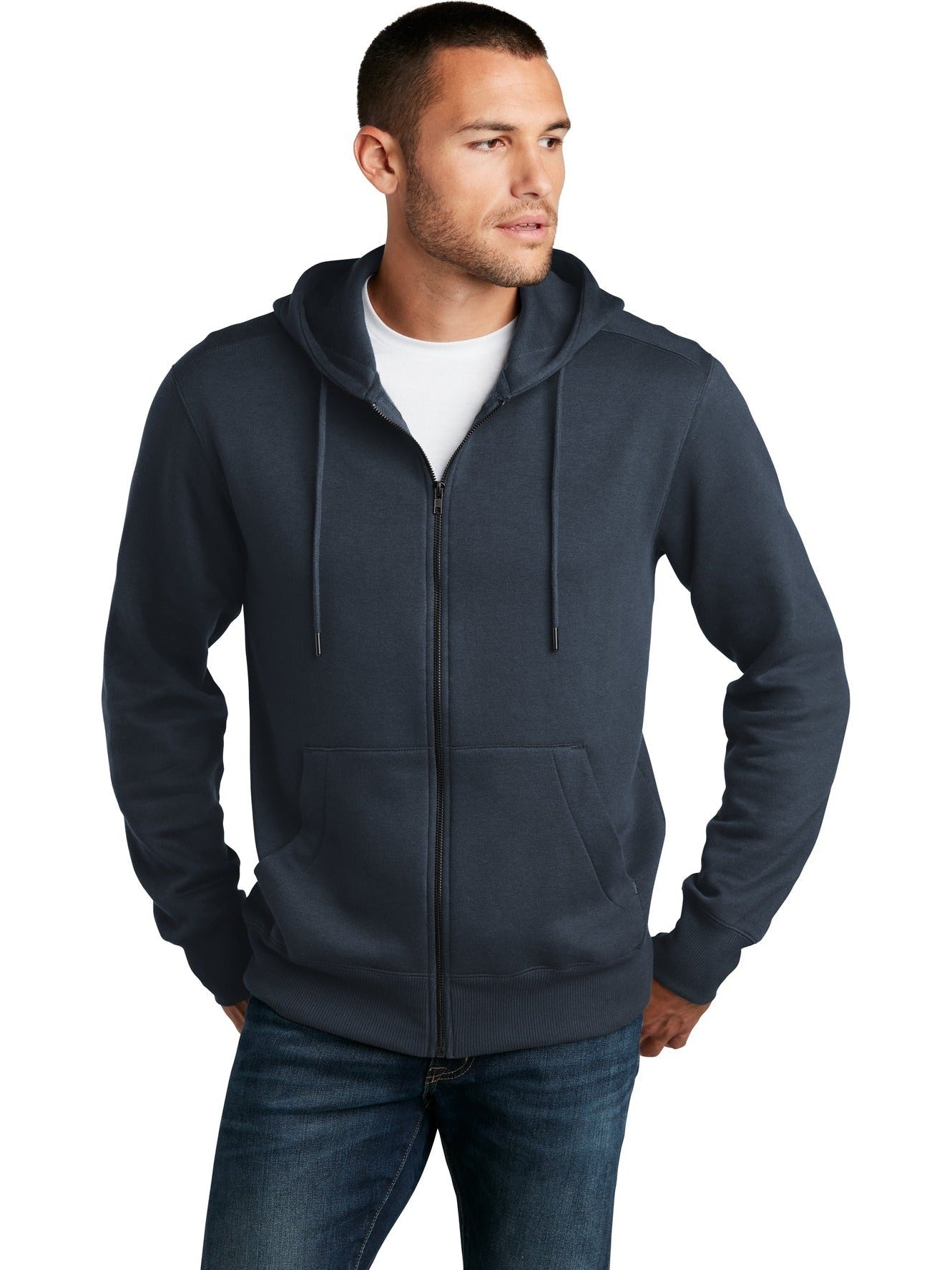 no-logo District Perfect Weight Fleece Full-Zip Hoodie-Regular-District-Thread Logic