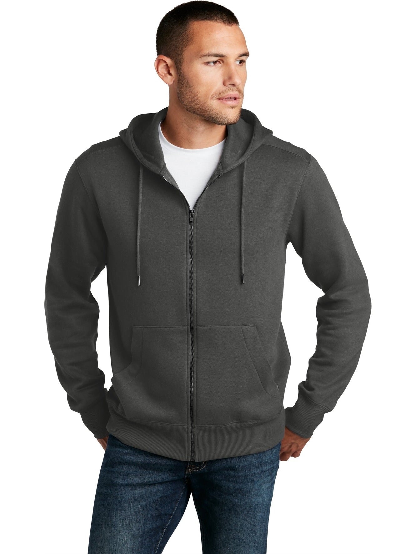 no-logo District Perfect Weight Fleece Full-Zip Hoodie-Regular-District-Thread Logic