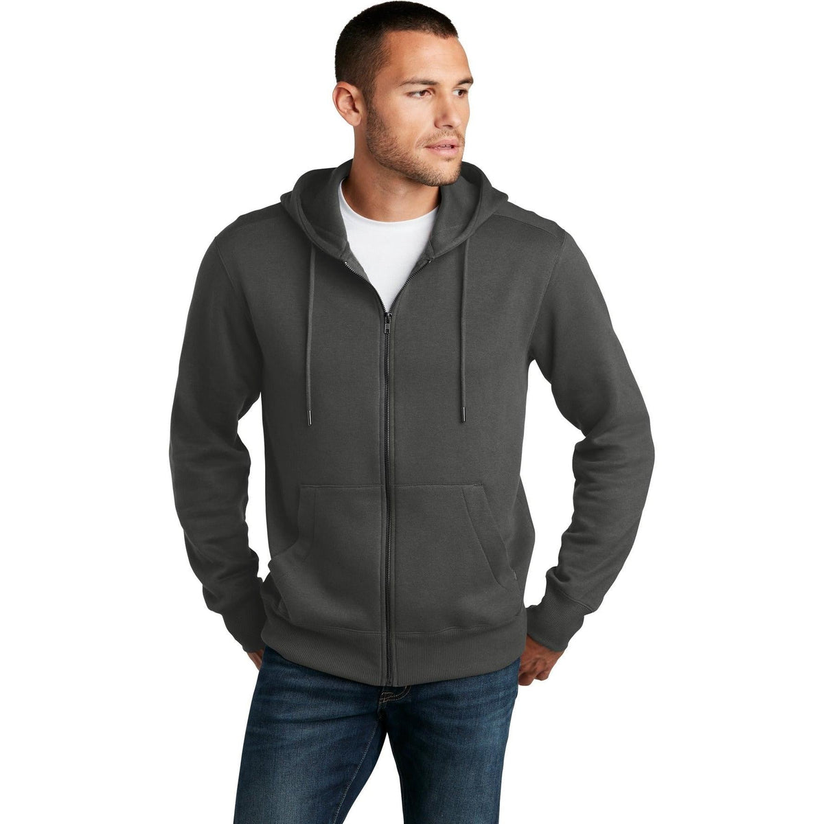 no-logo District Perfect Weight Fleece Full-Zip Hoodie-Regular-District-Thread Logic