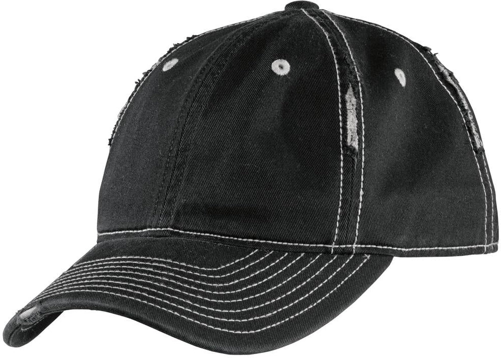 no-logo District Rip and Distressed Cap-Active-District-Black/Chrome-OSFA-Thread Logic