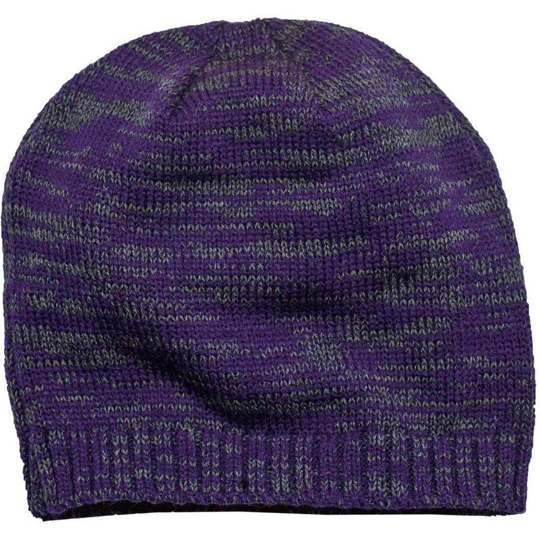 no-logo District Spaced-Dyed Beanie-Regular-District-Purple/Charcoal-OSFA-Thread Logic