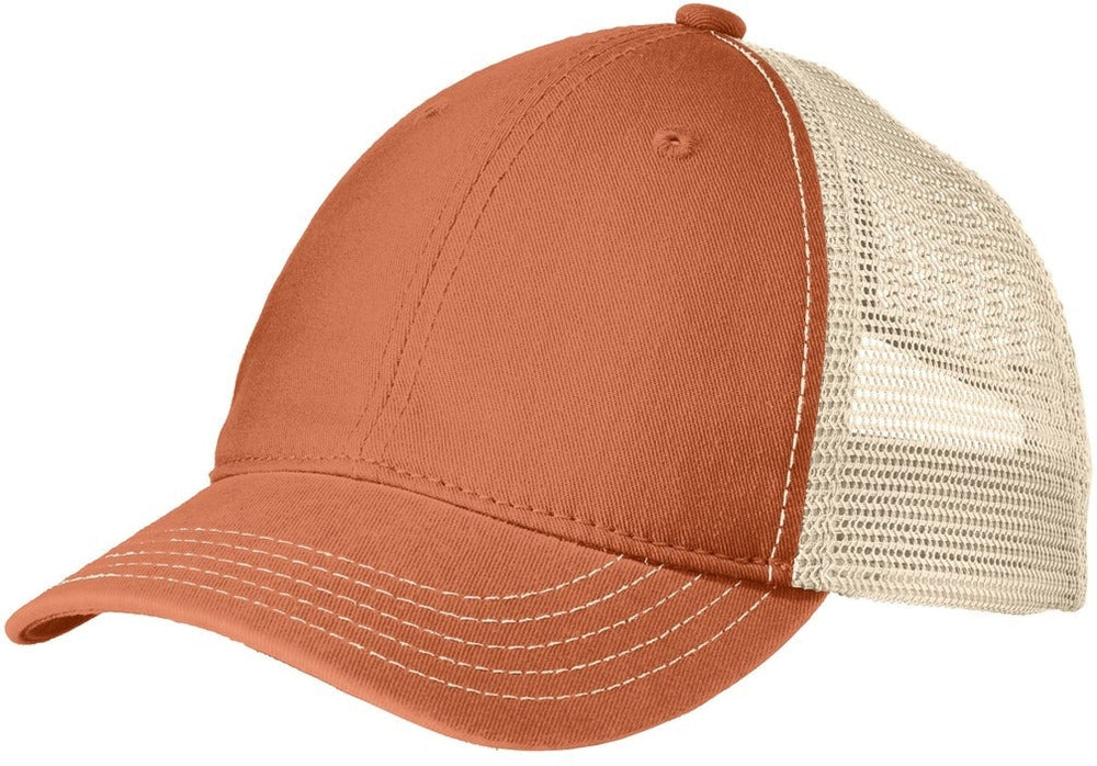no-logo District Super Soft Mesh Back Cap-Regular-District-Burnt Orange/Stone-OSFA-Thread Logic