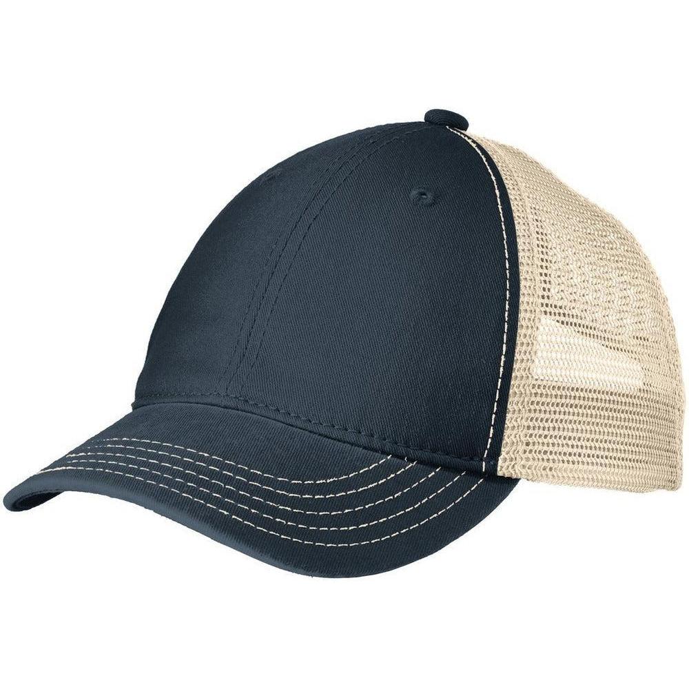 no-logo District Super Soft Mesh Back Cap-Headwear-District-New Navy/Stone-OSFA-Thread Logic