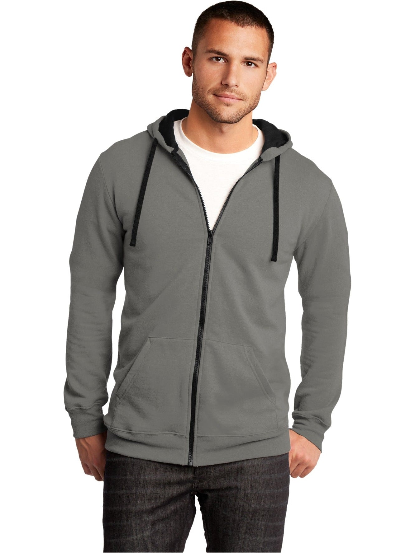 no-logo District The Concert Fleece Full-Zip Hoodie-Regular-District-Thread Logic