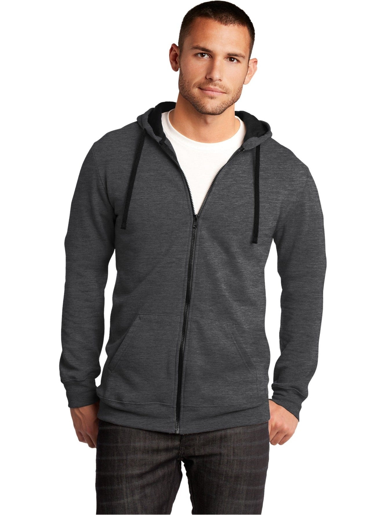 no-logo District The Concert Fleece Full-Zip Hoodie-Regular-District-Thread Logic