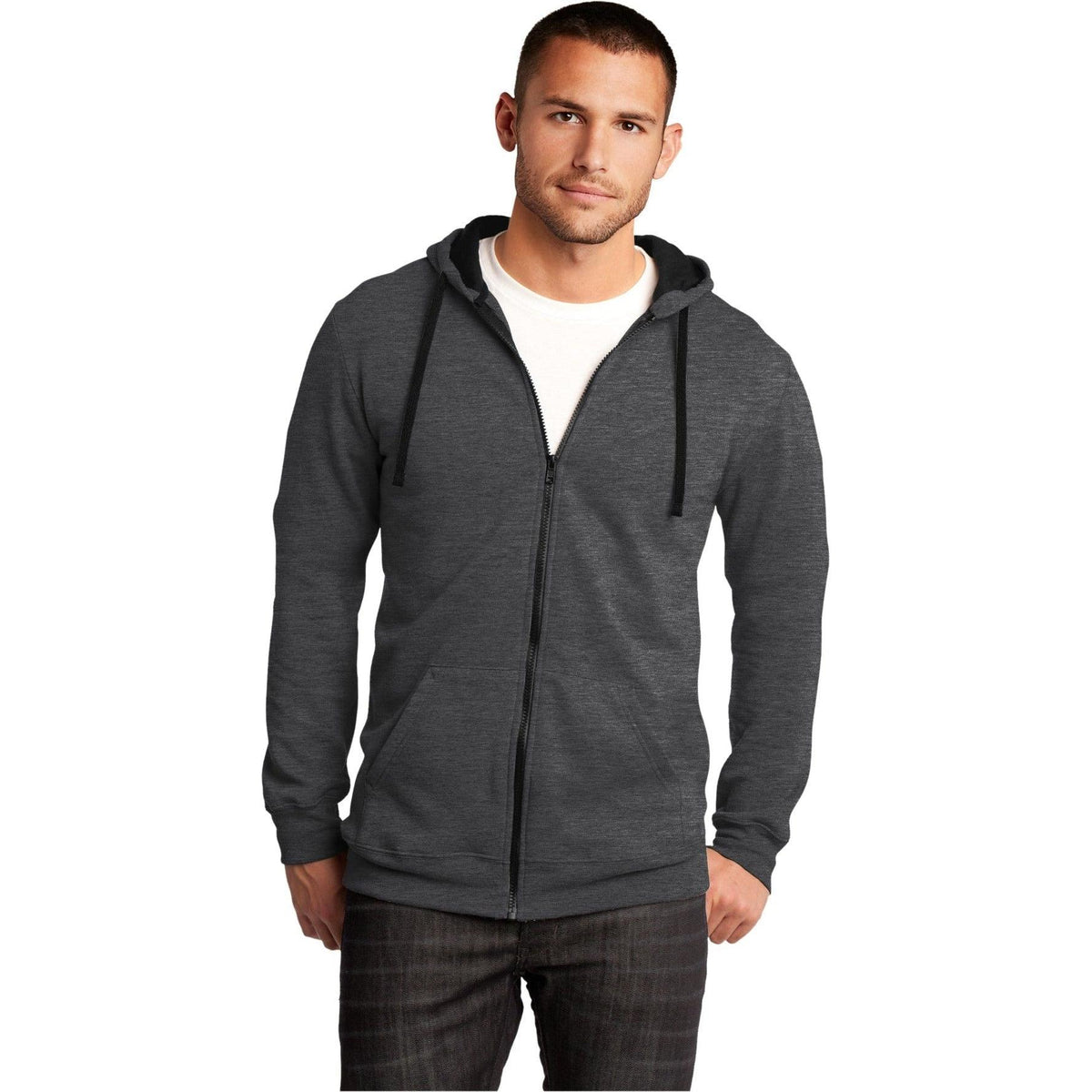 no-logo District The Concert Fleece Full-Zip Hoodie-Regular-District-Thread Logic