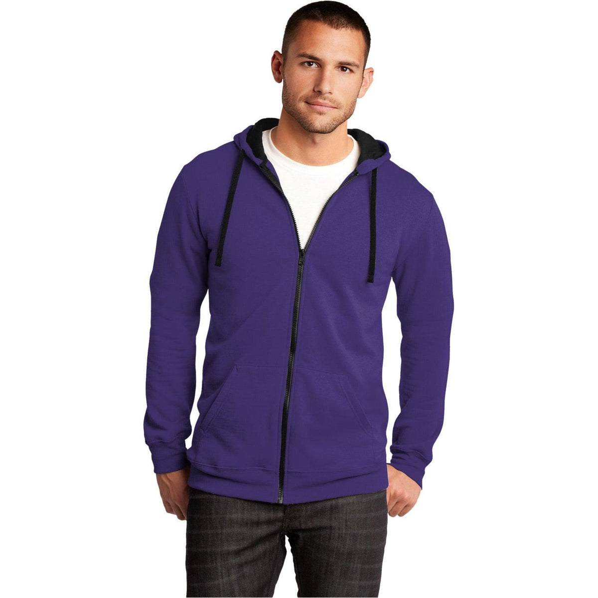 no-logo District The Concert Fleece Full-Zip Hoodie-Regular-District-Thread Logic