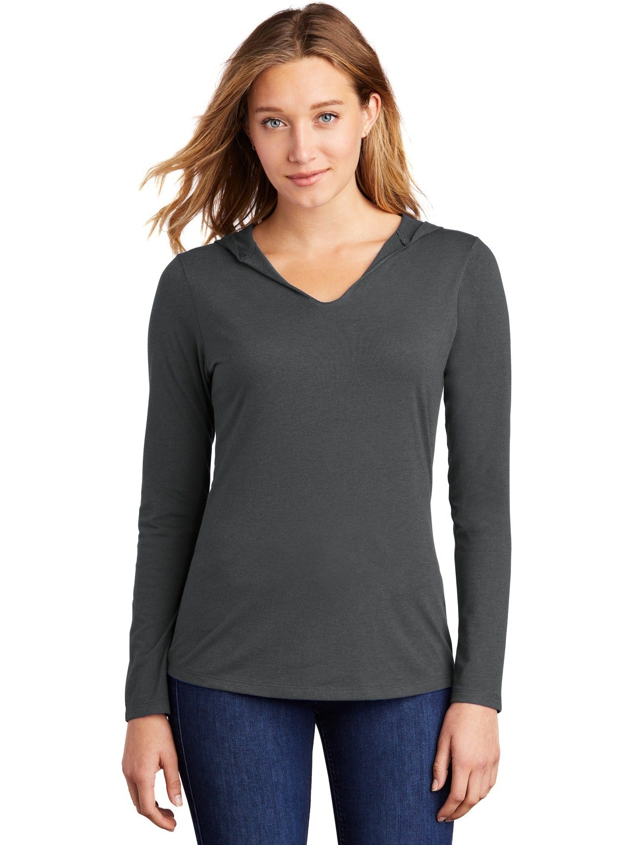 no-logo District Women’s Perfect Tri-Long Sleeve Hoodie-Regular-District-Thread Logic