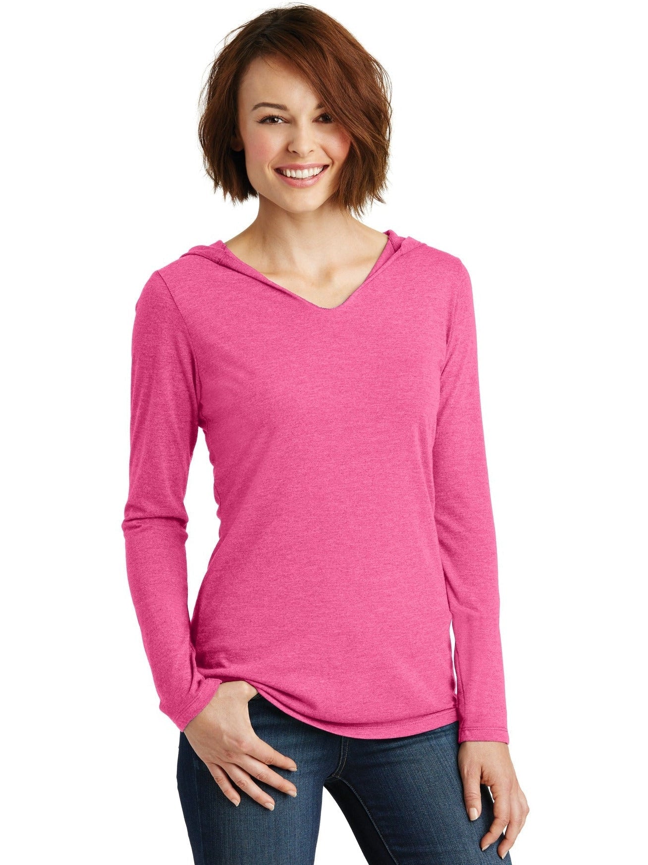 no-logo District Women’s Perfect Tri-Long Sleeve Hoodie-Regular-District-Thread Logic