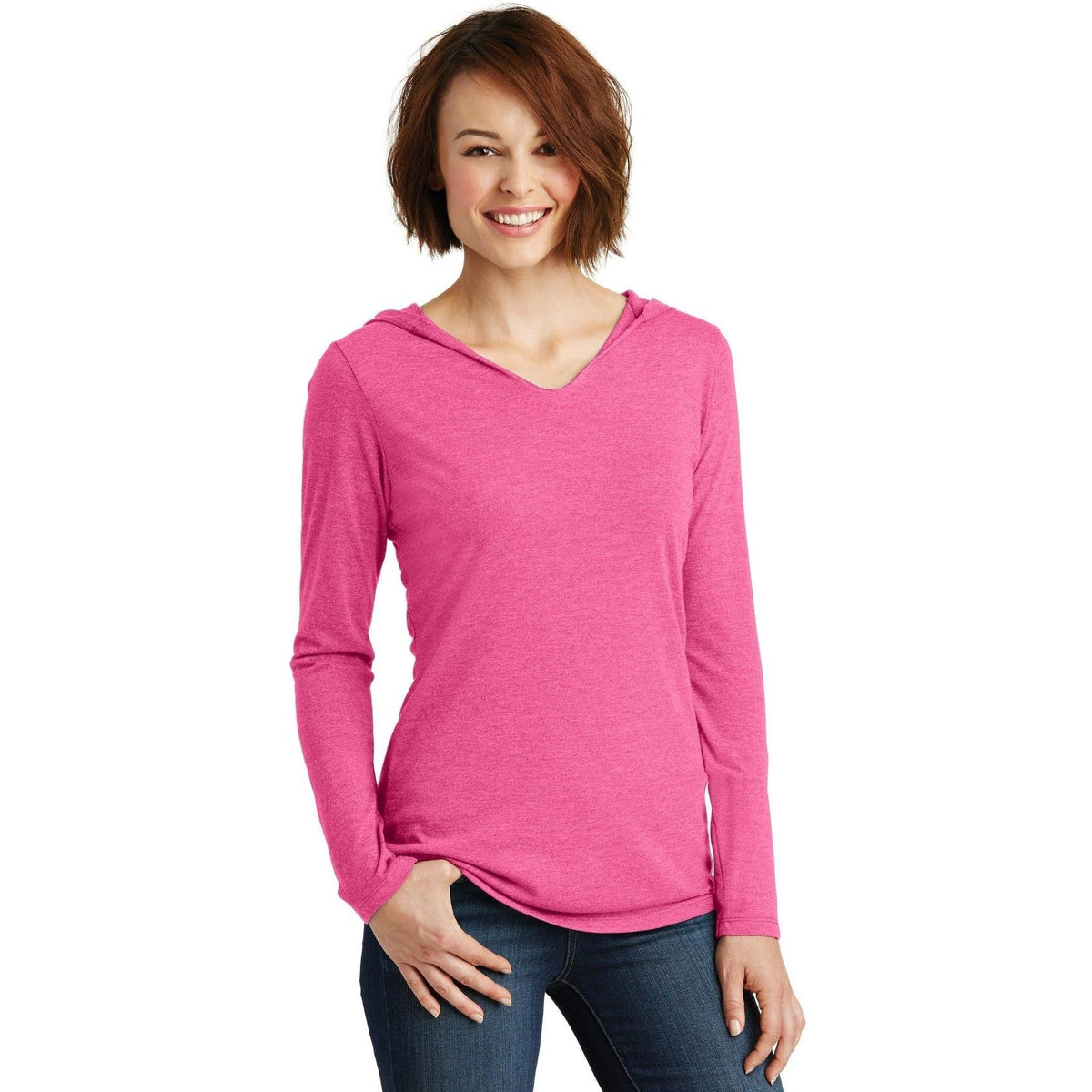 no-logo District Women’s Perfect Tri-Long Sleeve Hoodie-Regular-District-Thread Logic