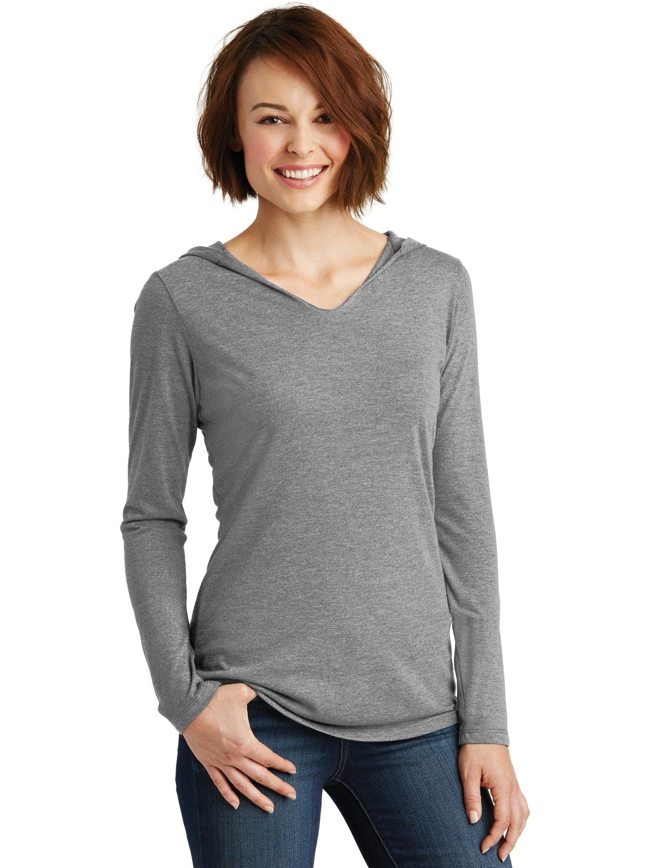 no-logo District Women’s Perfect Tri-Long Sleeve Hoodie-Regular-District-Thread Logic