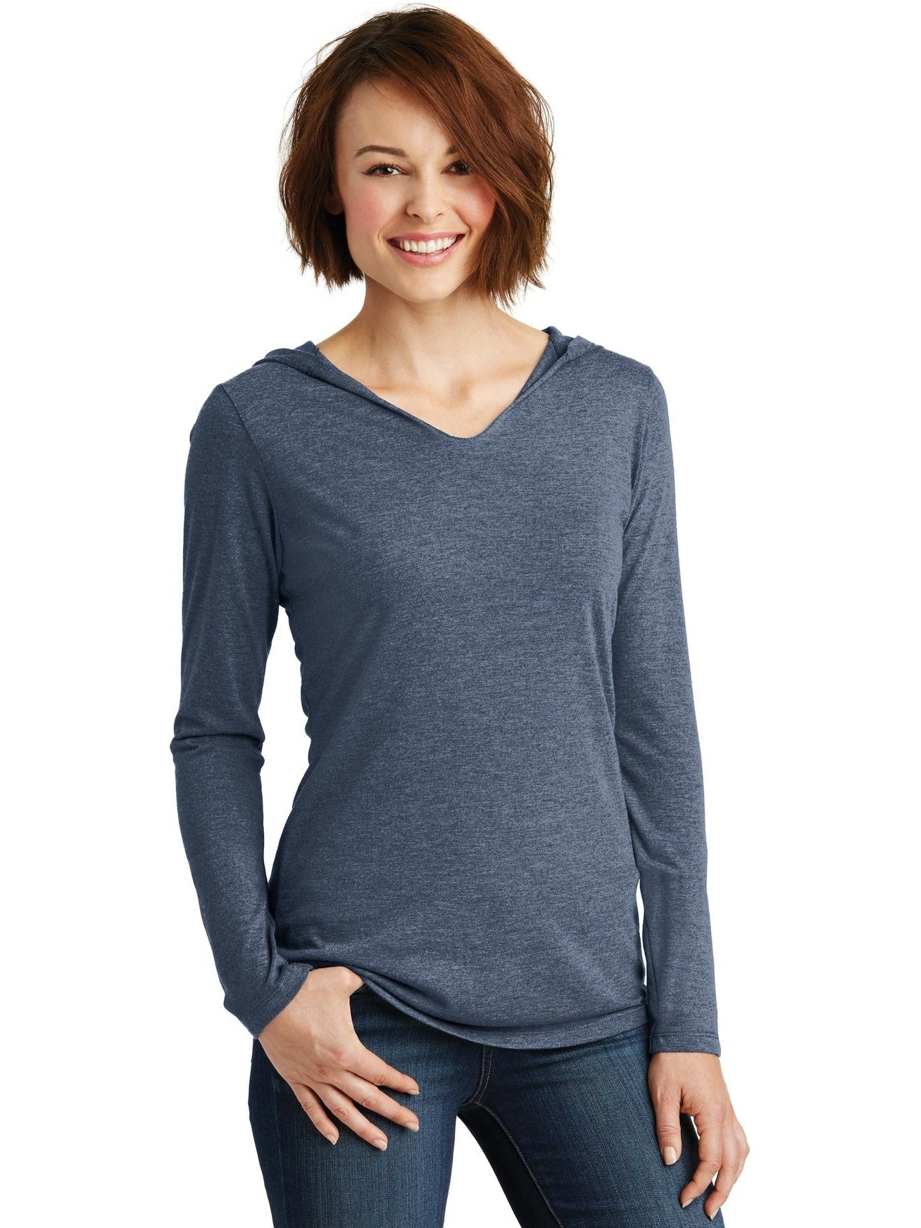 no-logo District Women’s Perfect Tri-Long Sleeve Hoodie-Regular-District-Thread Logic