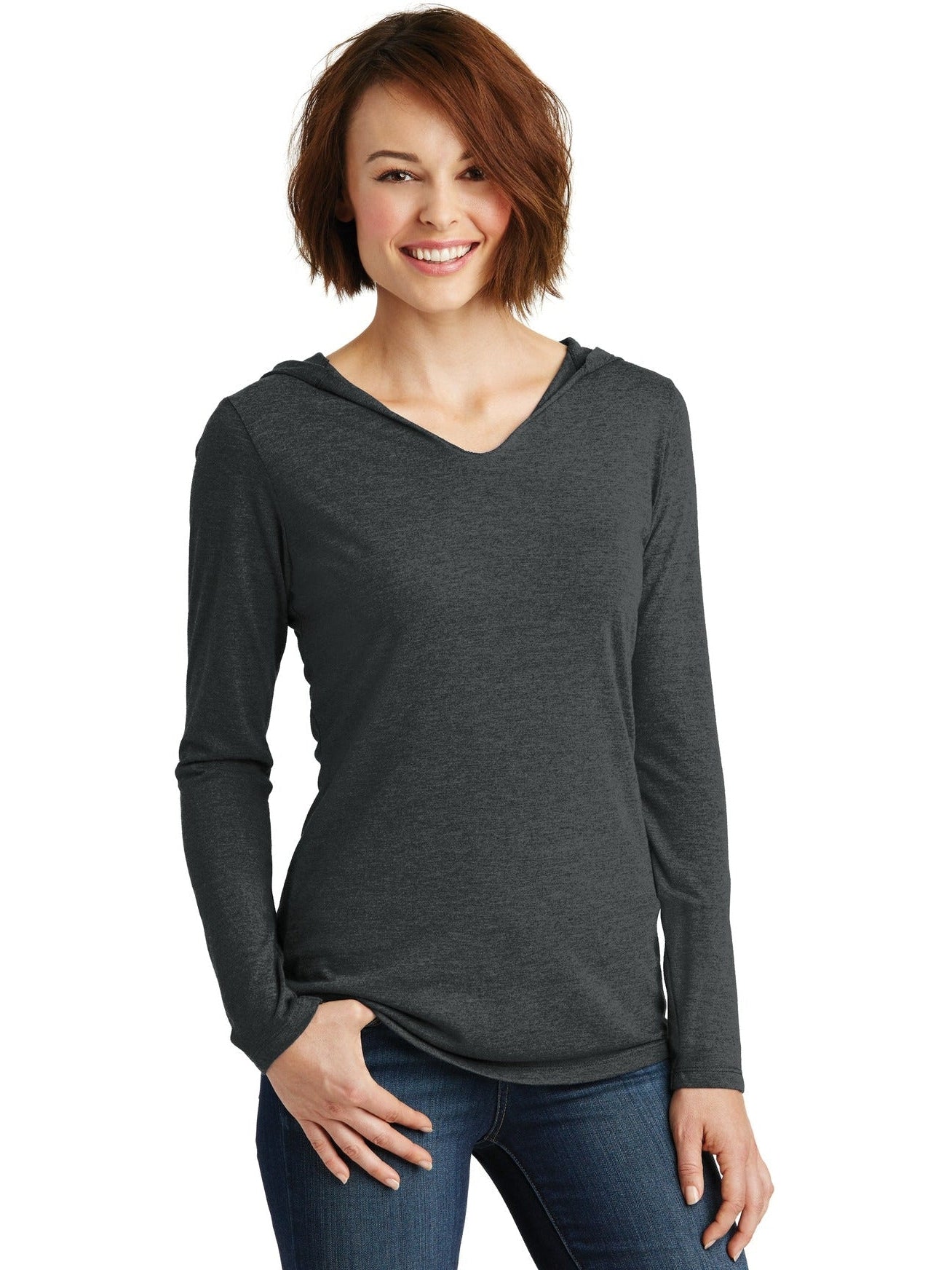 no-logo District Women’s Perfect Tri-Long Sleeve Hoodie-Regular-District-Thread Logic