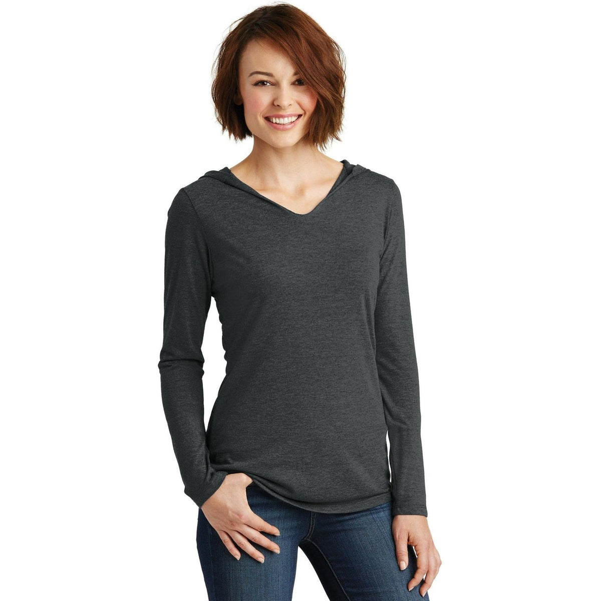 no-logo District Women’s Perfect Tri-Long Sleeve Hoodie-Regular-District-Thread Logic