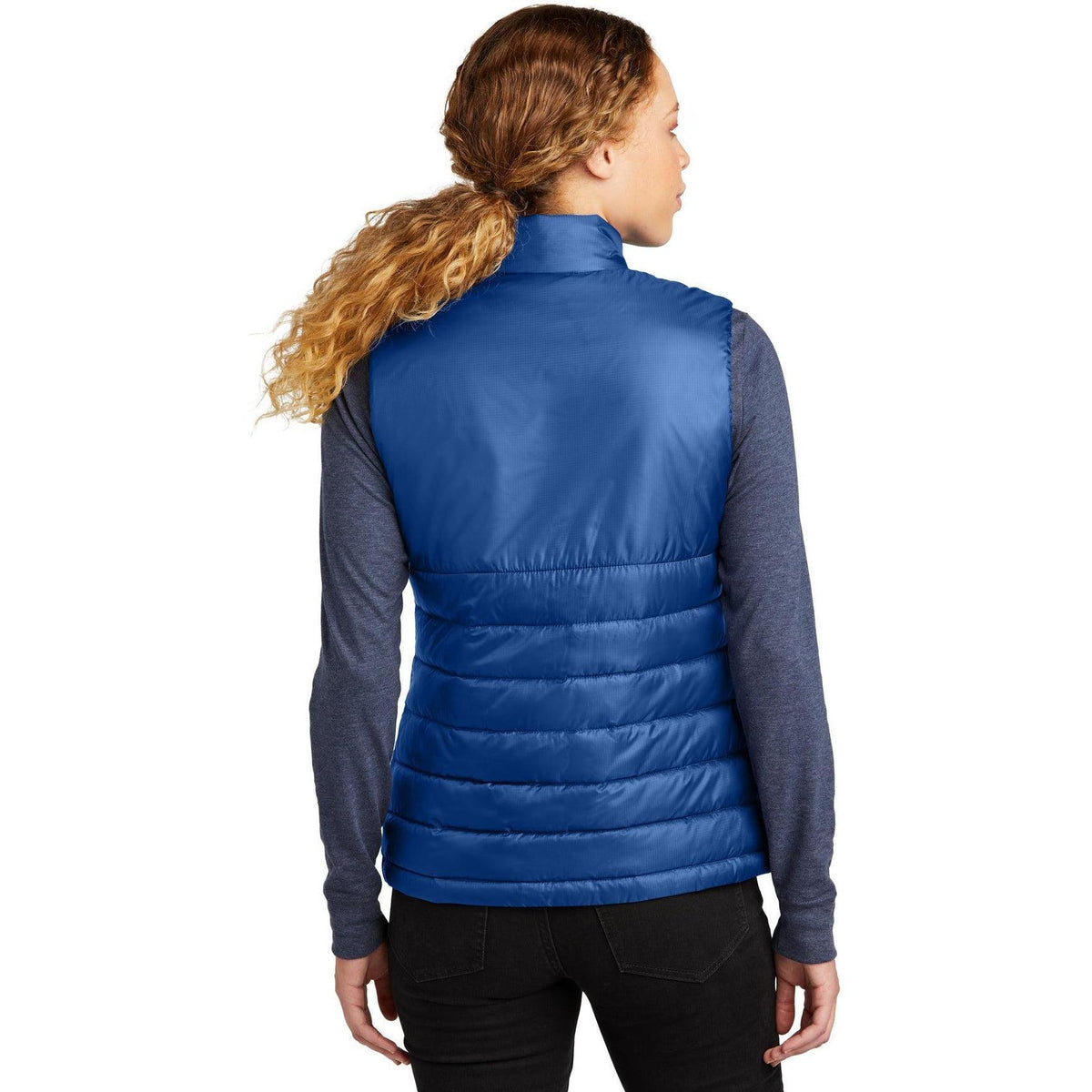 no-logo Eddie Bauer Ladies Quilted Vest-Eddie Bauer-Thread Logic