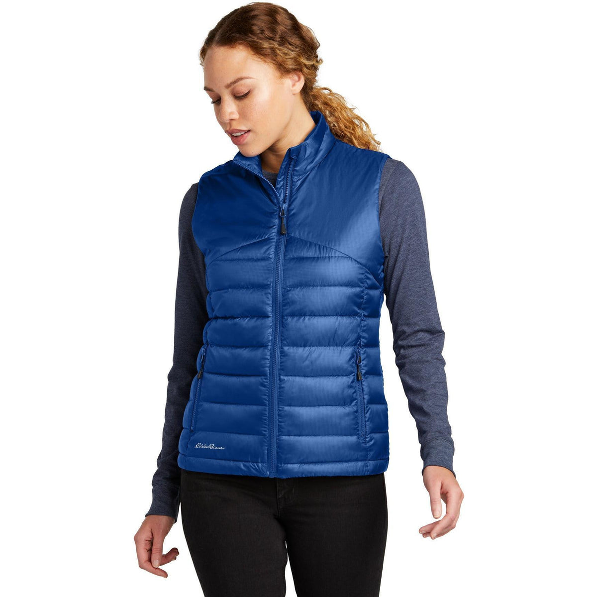 no-logo Eddie Bauer Ladies Quilted Vest-Eddie Bauer-Thread Logic