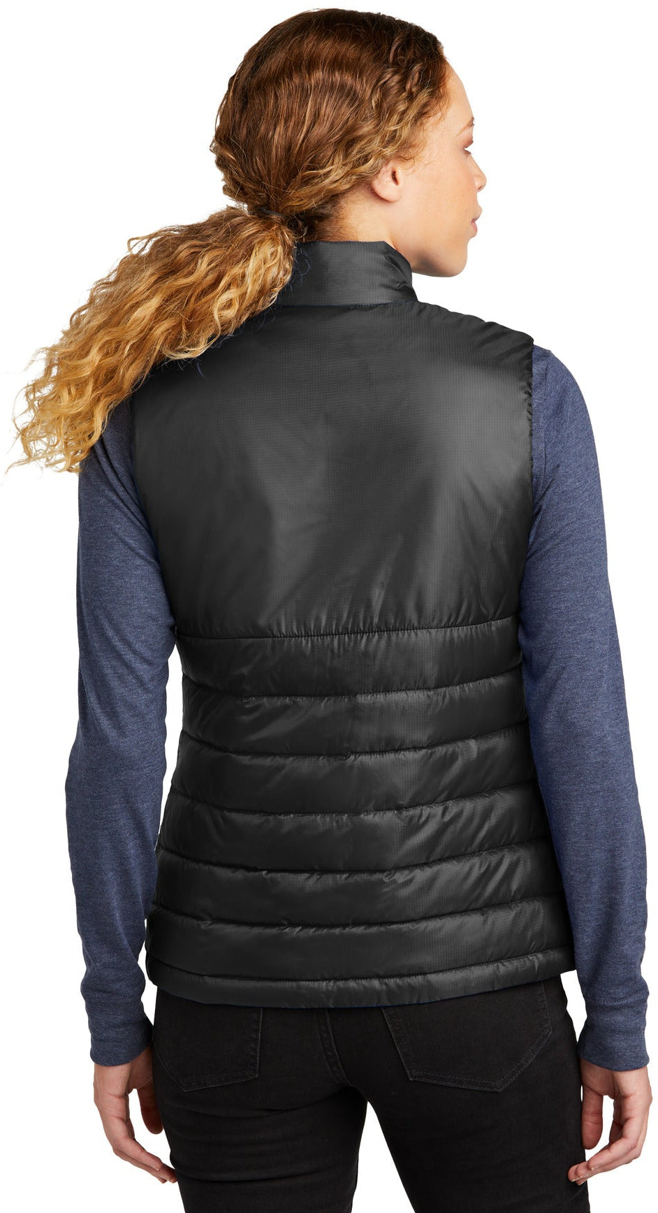 no-logo Eddie Bauer Ladies Quilted Vest-Eddie Bauer-Thread Logic