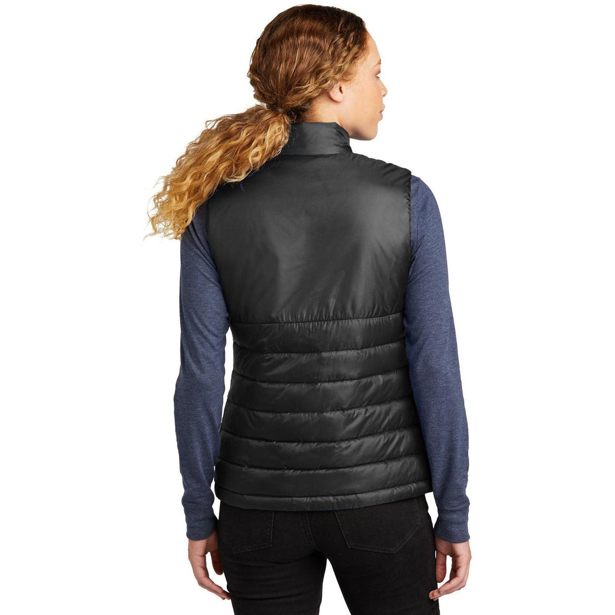 no-logo Eddie Bauer Ladies Quilted Vest-Eddie Bauer-Thread Logic
