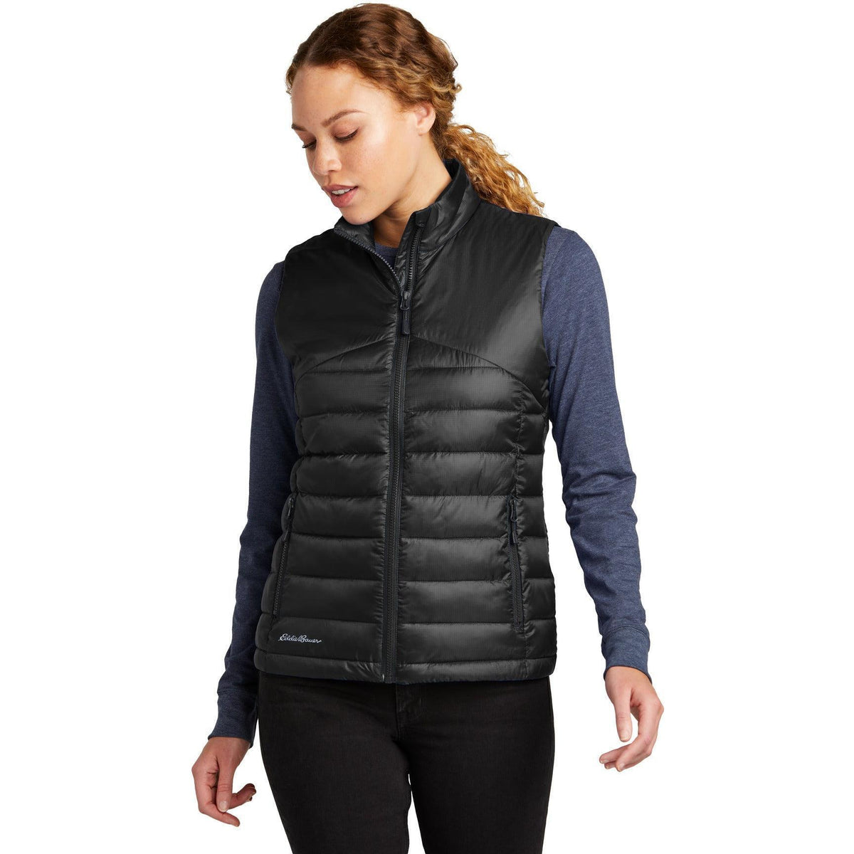 no-logo Eddie Bauer Ladies Quilted Vest-Eddie Bauer-Thread Logic