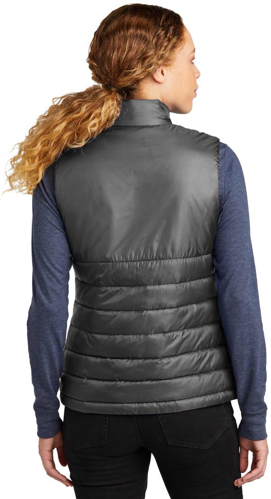 no-logo Eddie Bauer Ladies Quilted Vest-Eddie Bauer-Thread Logic