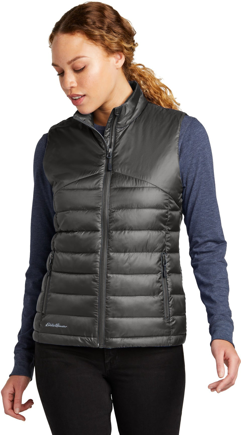 no-logo Eddie Bauer Ladies Quilted Vest-Eddie Bauer-Thread Logic