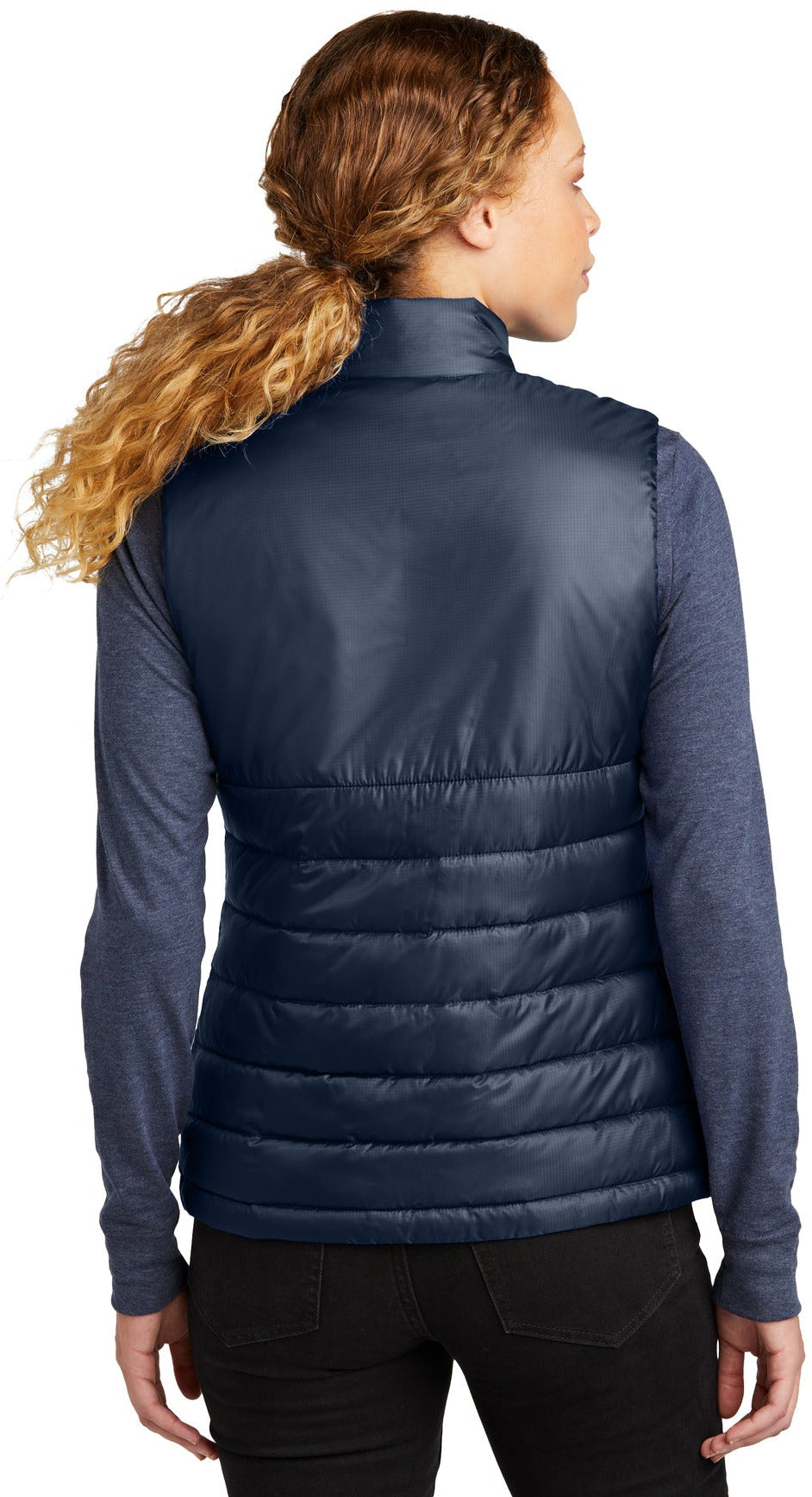 no-logo Eddie Bauer Ladies Quilted Vest-Eddie Bauer-Thread Logic