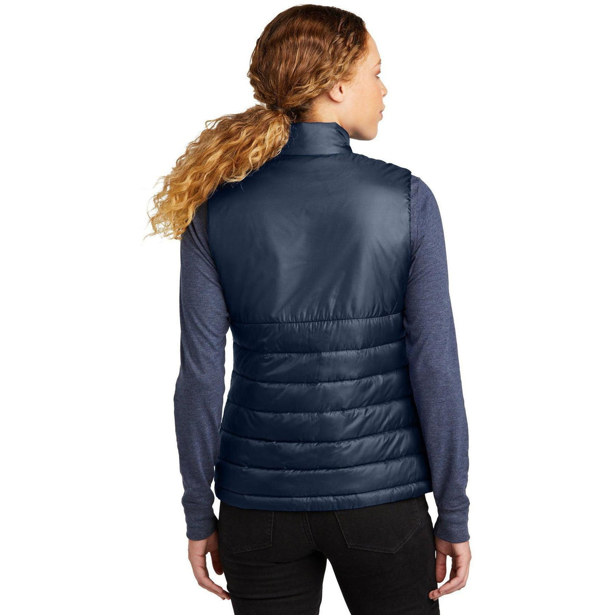 no-logo Eddie Bauer Ladies Quilted Vest-Eddie Bauer-Thread Logic