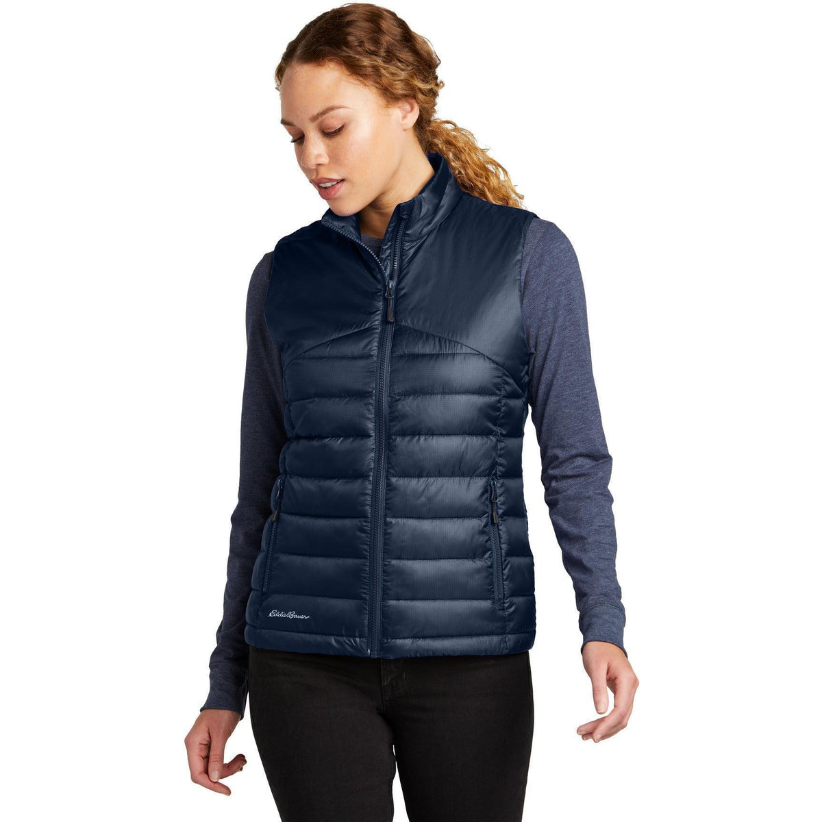 no-logo Eddie Bauer Ladies Quilted Vest-Eddie Bauer-Thread Logic