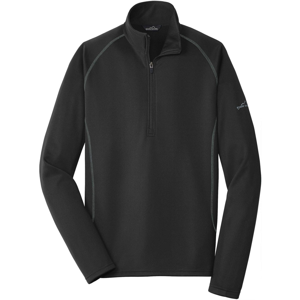 no-logo CLOSEOUT - Eddie Bauer 1/2-Zip Base Layer Fleece-Quarter Zips-Eddie Bauer-Black-S-Thread Logic