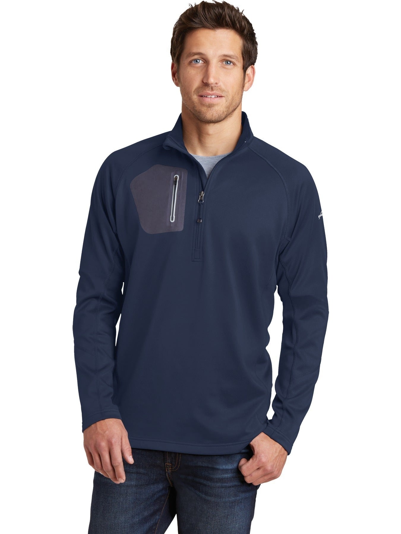 no-logo Eddie Bauer 1/2 Zip Performance Fleece Jacket-Active-Eddie Bauer-River Blue Navy-S-Thread Logic